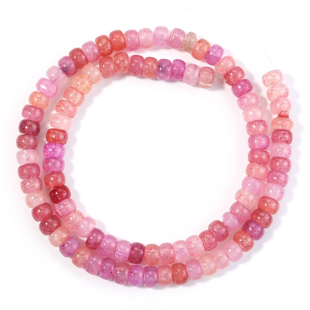 1 Strand Abacus Glass Beads Dual Color Mixed Crack Beads Spacer Beads For DIY Bracelets Keychain Charms Jewelry Making Supplies