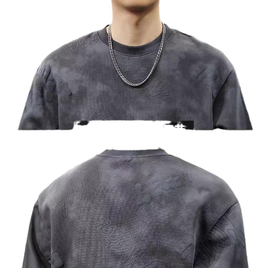 Осенний облачный крашеный старый тяжелый свитер — фото 6