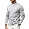 Men S Long Sleeve Henley T Shirt With Chest Pocket Casual Top