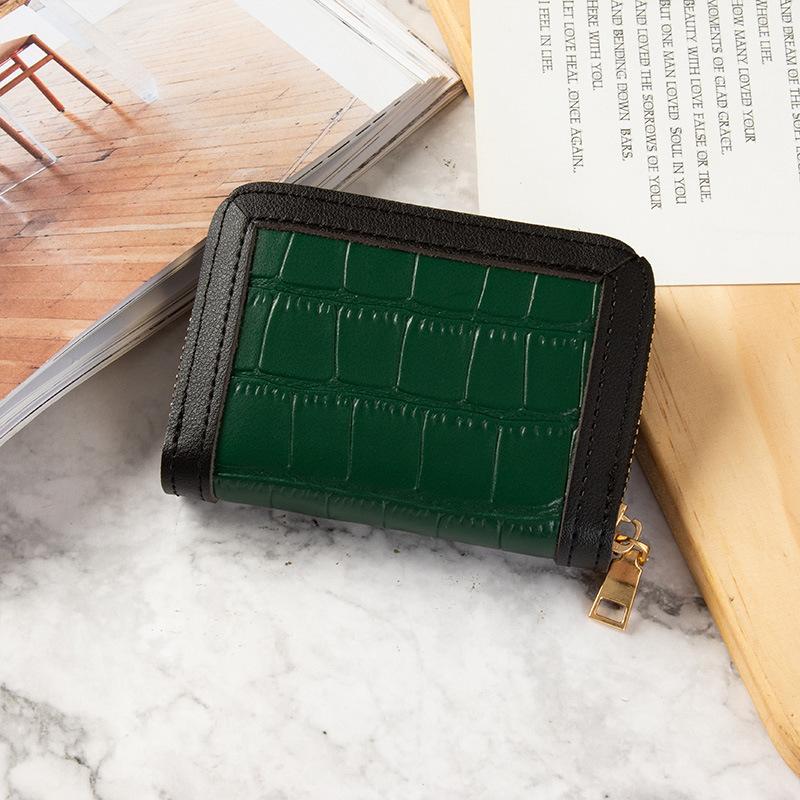 Card bag women's multi-card position solid color simple small fresh student anti-degaussing driver's license small credit card holder