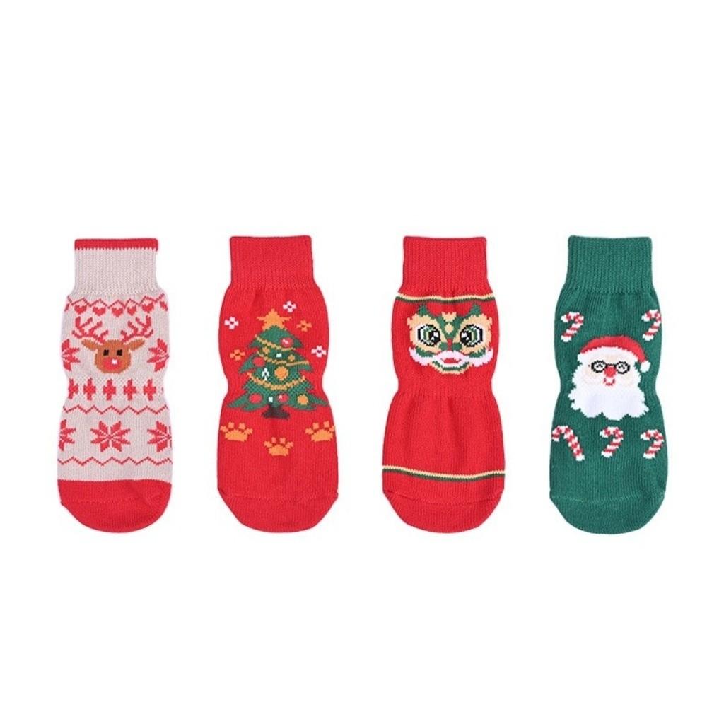 Breathable Non Slip Dog Socks Warm Paws Protectors Pet Boots Christmas Dog Socks Winter Season