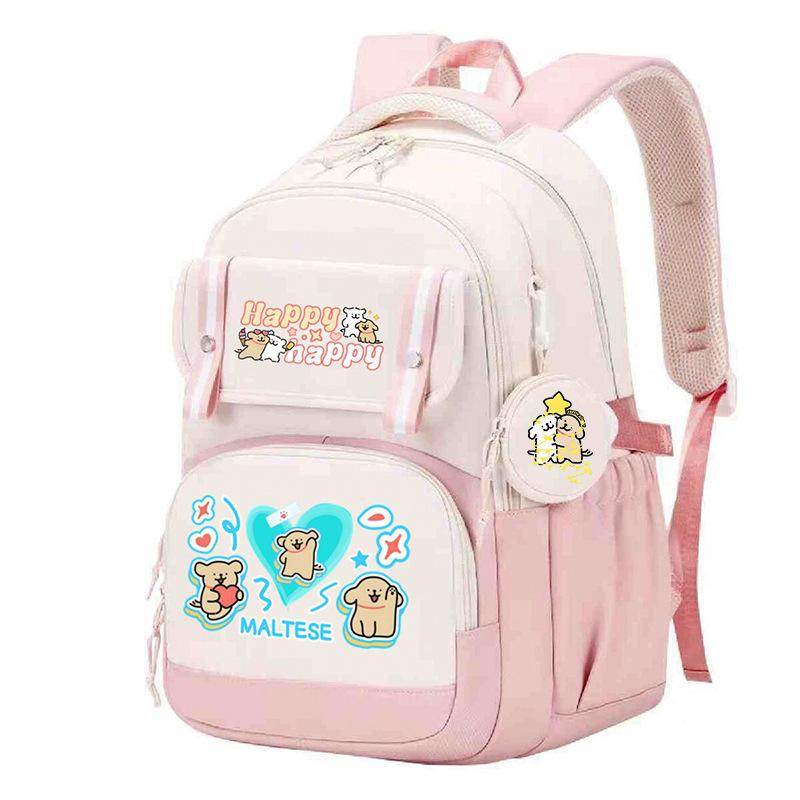 Line puppy cute college style schoolbag large capacity foreign trade campus junior high school students versatile children's backpack