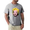 T-shirts unis de mode coréenne pour hommes Andy Marilyn Warhol Monroe Autocollant T-shirt Vêtements pour hommes Harajuku Graphique Surdimensionné coton
