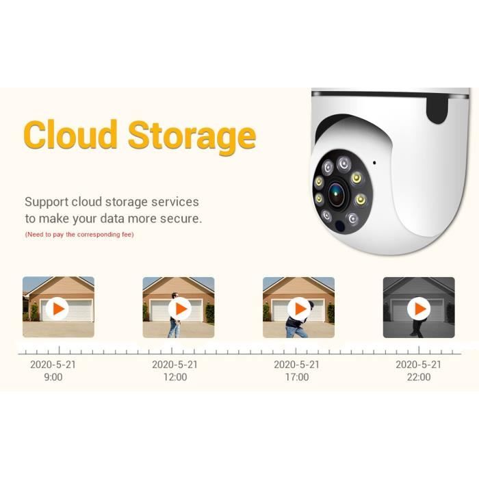 Caméra IP - SODIAL - ESCAM Unique PT208 - 2MP 1080P - Sans fil - Vision nocturne - PTZ