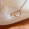 Korean Style Crown Heart Necklace - Light Luxury Niche Collarbone Chain for Women, Best Friend Gift