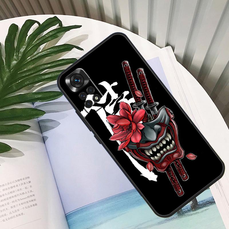 Samurai Oni Mask Funda For Xiaomi Redmi Note 13 10 11 12 14 15 Pro Plus Case For Redmi 15C 12C 13C 14C 10C 15