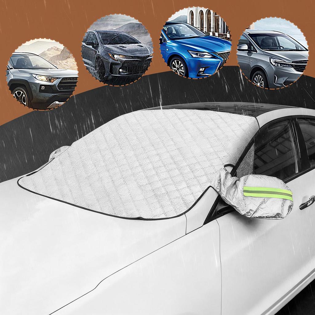 Car Windshield Shade Heavy Duty Protective Magnetic Waterproof Front Windshield Winter Ice Protector For Vehicle Truck SUV RV