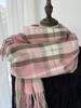 Winter Women Retro Knitted Scarf Headscarf Mujer Lady Men Sweet Preppy Plaid Print Tassel Scarve Foulard Wrap Shawl Korean New