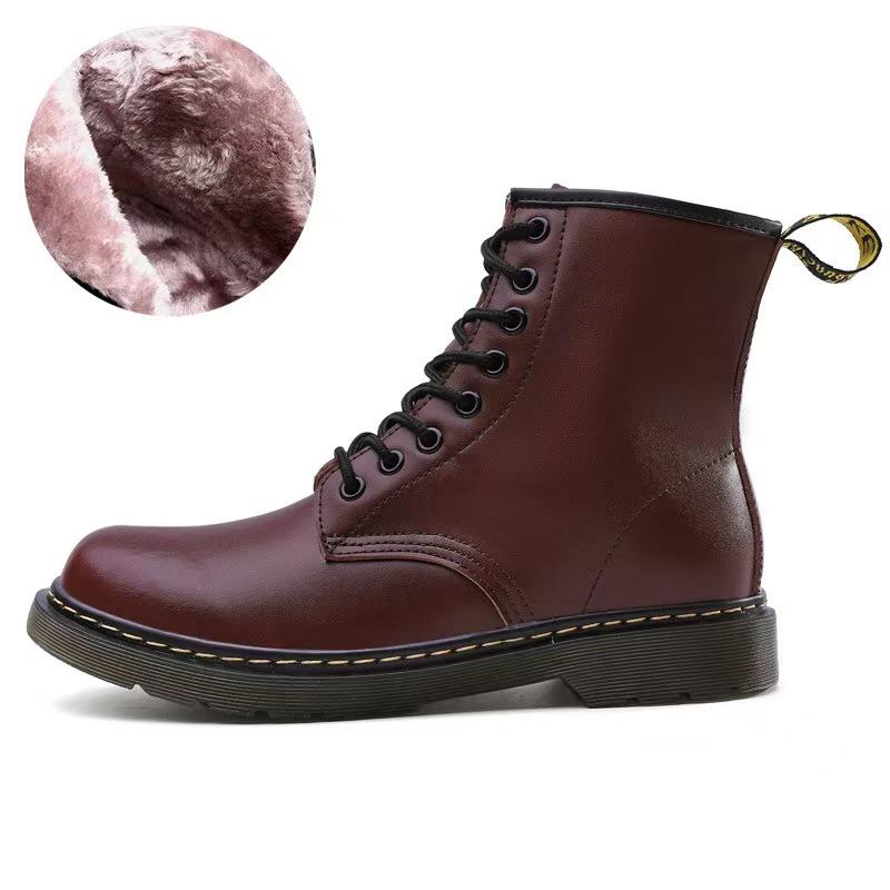 Men's Large-Size European Style Two-Layer Cowhide Martin Boots for Workwear and Casual Wear