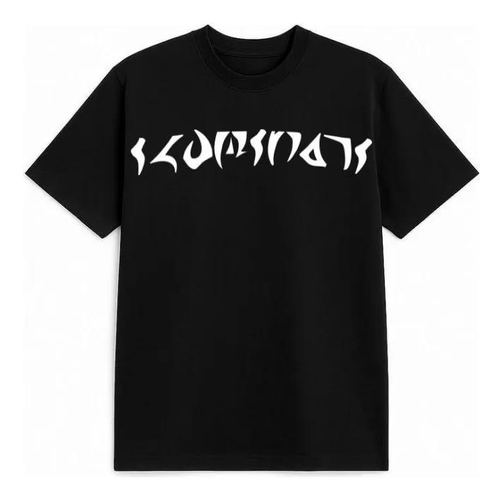 BLINKO Vertical Gothic Old English Font Vintage T-Shirt, Unisex Streetwear Punk Tee, 100% Cotton Casual Short Sleeve Top