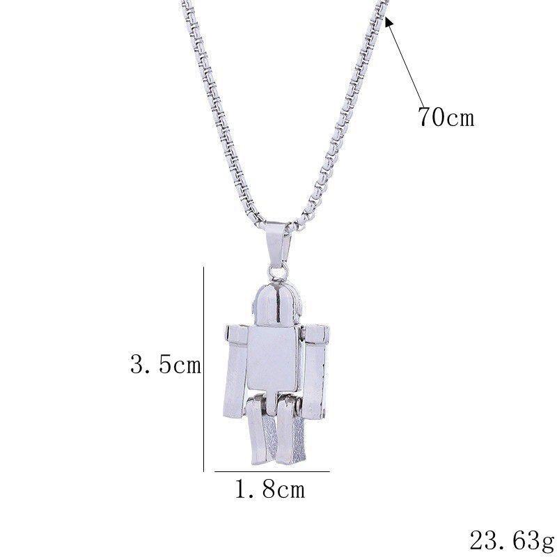 Unisex Hip-Hop Robot Necklace - Street Fashion Pendant for Couples
