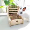 2in1 Wood Feeder Feeding Rack for Rabbit Small Animal Hamster Food Container Cage Feeding Accessories Pet Essential