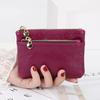 PU Leather Coin Purse Wallet With Card Slots Coin Organizer Change Holder Card Case Leather Zipper Storage Bag