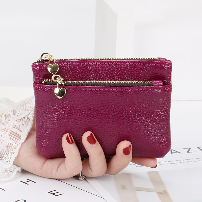 PU Leather Coin Purse Wallet With Card Slots Coin Organizer Change Holder Card Case Leather Zipper Storage Bag