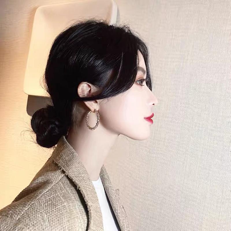 2021 New Trendy Vintage Punk Oversized Big Circle Chunky Hoop Diamond Dangle Statement Earrings for Women for Wedding