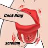 Vibrating Penis Cock Ring Lip Silicone Dick Ring Vibrator Male Erection Enhancement Massager Stretchy Testicles Stimulation Sex Toys