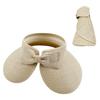 Neutral Top Straw Hat Sun Protection Cap With Butterfly Knot For Travel Beach