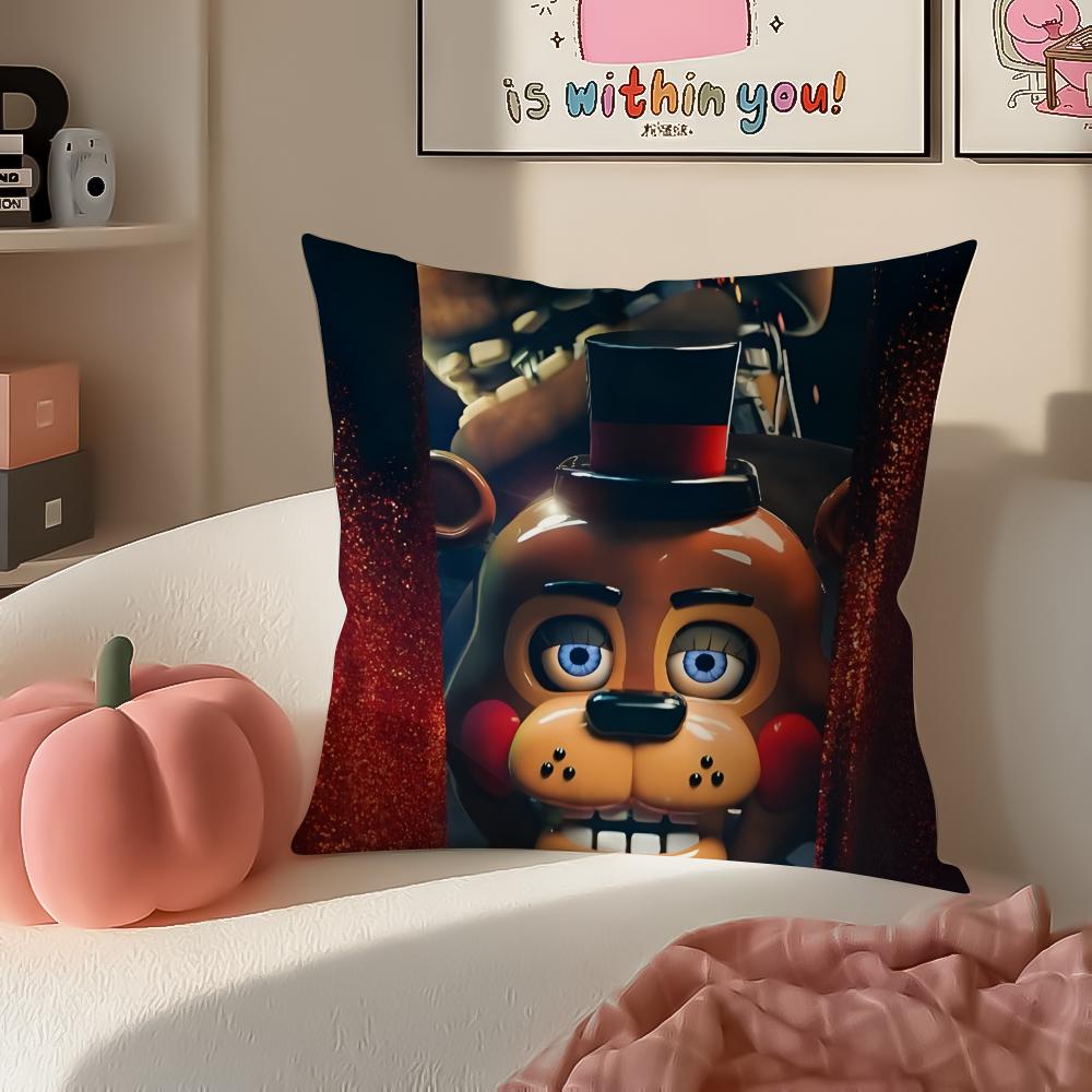 Horror Game FFive Nights At Freddys Cushion Cover Pillowcase Short Plush Invisible Zipper Room Sofa Cushion Cover