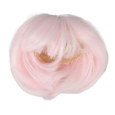 Puppenperücke Haar mit Pony Puppe Weiches Flexibles Kurzes Glattes Haar für 1/6 6.1?6,7 Zoll Puppe Sakura