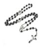 Saint Benedict Black Gallstone Rosary Necklace Catholic Prayer Black Beads High Quality Christ Prayer Rosary Necklace