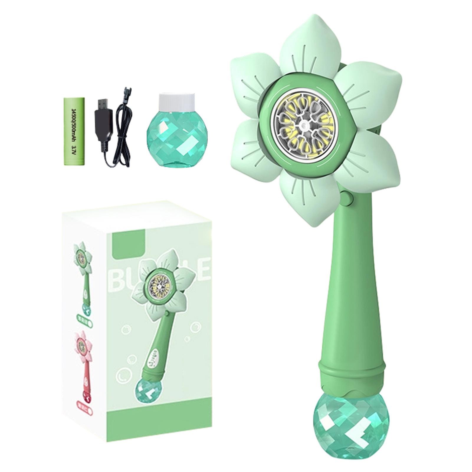 

Sunflower Fully Automatic Bubble Machine Shower Sprinkler Snowflake Bubble Electric Children s Toy 80mlBubble Liquid One Size зелёный