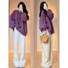 Women's Retro Loose Knit Sweater - Soft, Thick, Cable Twist Pullover for Autumn/Winter