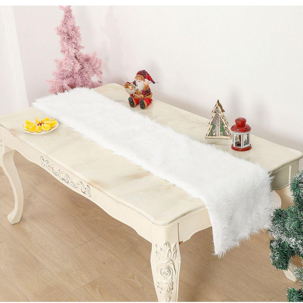 Soft Shaggy Faux Fur Table Runner 183x37cm Christmas Table Runner Cabinet