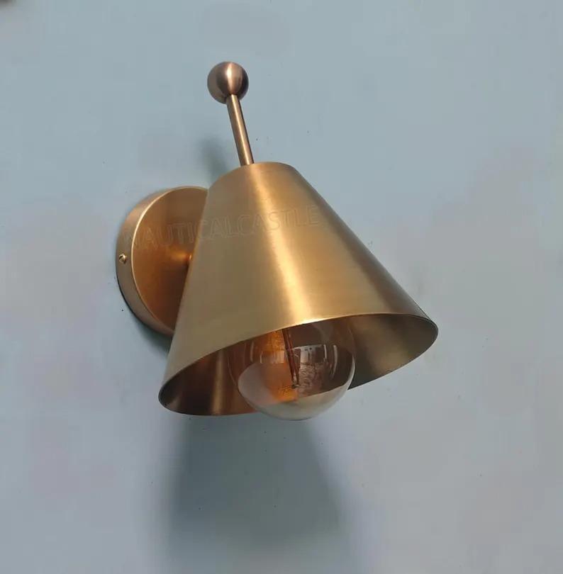Handmade Brass Wall Sconce: Mid-Century Style Pivot Light