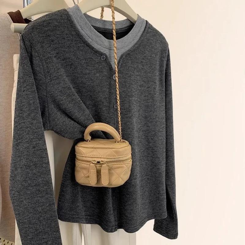 New Fashionable Women s Clothing in Spring Simple Stitching Long-sleeved Shirt M