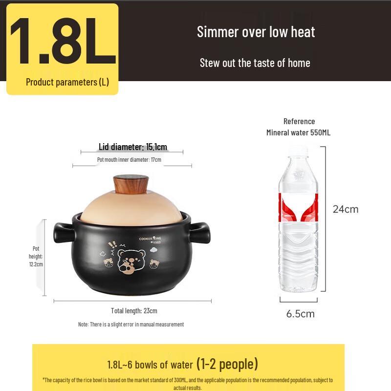 Chuidahuang 1.8L High-Temperature Ceramic Casserole Pot