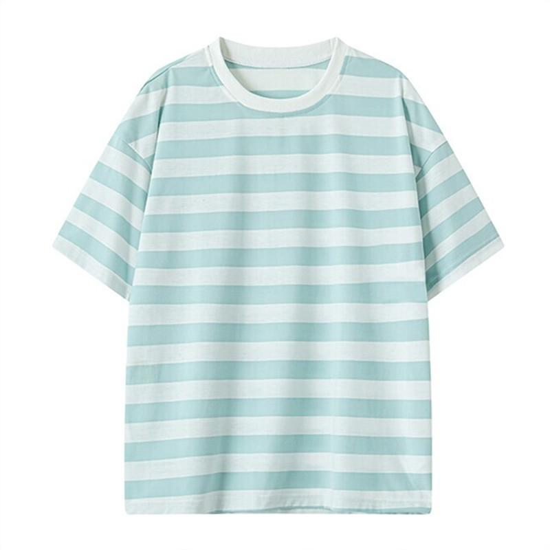 

Летние полосатые футболки мужские с круглым вырезом и коротким рукавом свободные повседневные футболки топы 3XL зелёный