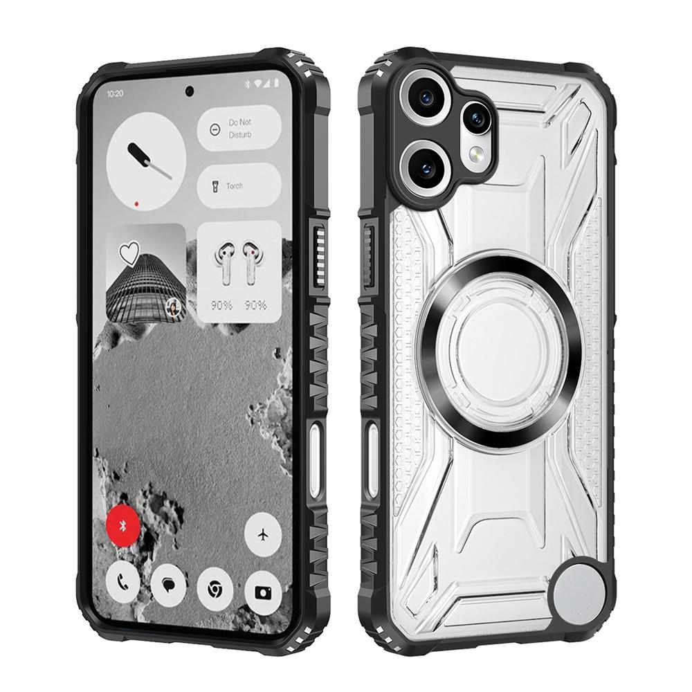 KEYSION Transparent Magnetic Case for Nothing CMF Phone 2 Pro Silicone+PC Heavy Duty Shockproof Phone Cover for CMF Phone 2 Pro