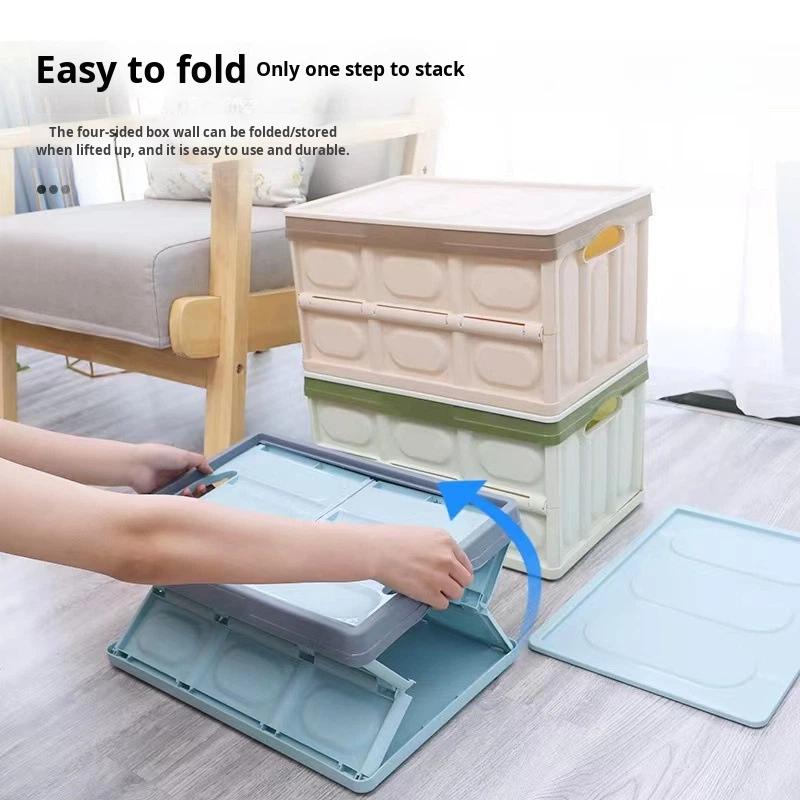 COLOR ROAD Foldable Rear Trunk Storage Box Home Car-Organizes Shoes Underwear CDs Remote Controls More Injection Molded Design