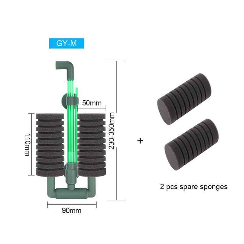 Double Head Sponge Filter for Fish Tank Cleaning Purifying Water Quality Pneumatic Filter Silent Aquarium Supplies Accessories