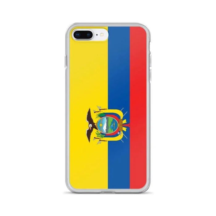 Custodia per iPhone - Multicolore - Drapeau Équateur - Souple - Silicone - Modèle Vertical