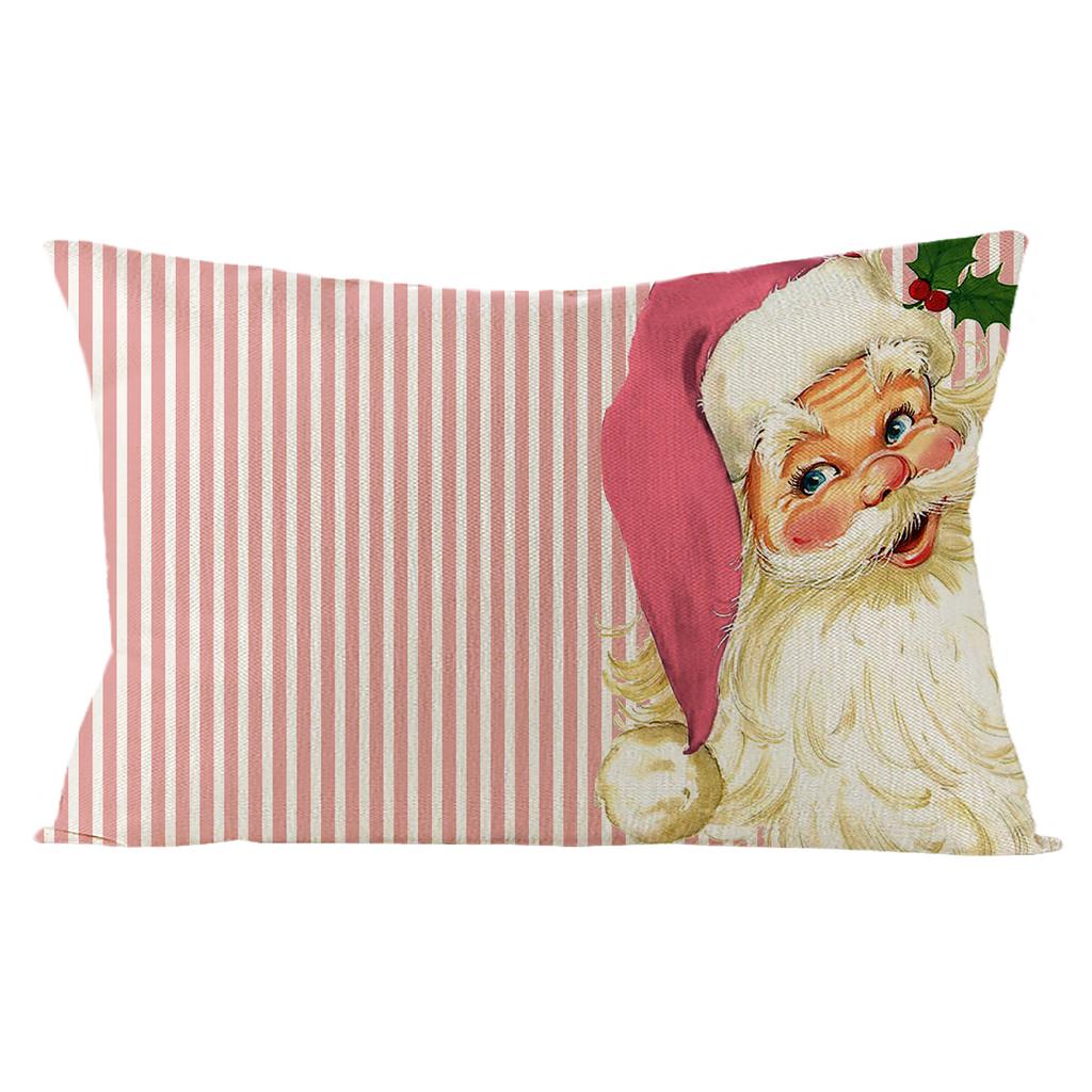 Weihnachts-Kissenbezug Rosa Weihnachten Leinen Kissen Wohnzimmer Sofa Home Office Kissen