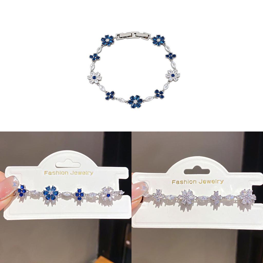 Floral Zircon Copper Ladies Bracelet With Elegant Design For Gift Giving