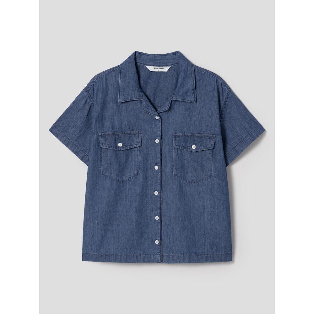 8Seconds Open Collar Denim Short Sleeve Shirt Blue Blue/S