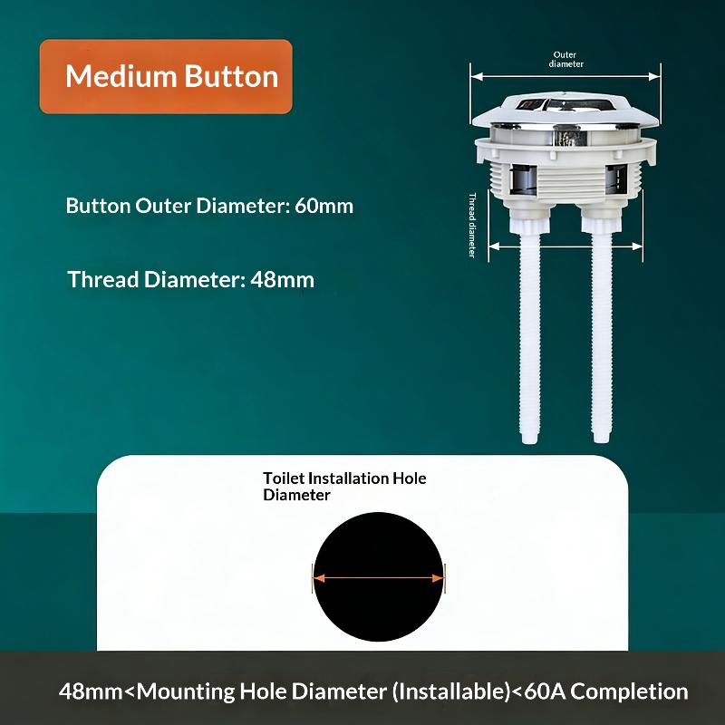 1Pcs Universal Dual-flush Toilet Tank Push-button Flush Button 38/48/58mm Toilet Seat Tank Valve Dual-button Bathroom Accessory