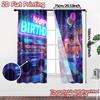 2pcs   2D FLAT PRINTING Curtains (Without Rod) NeonBirthdayVibes Chic Fashionable Curtains Polyester Curtains Versatile All for