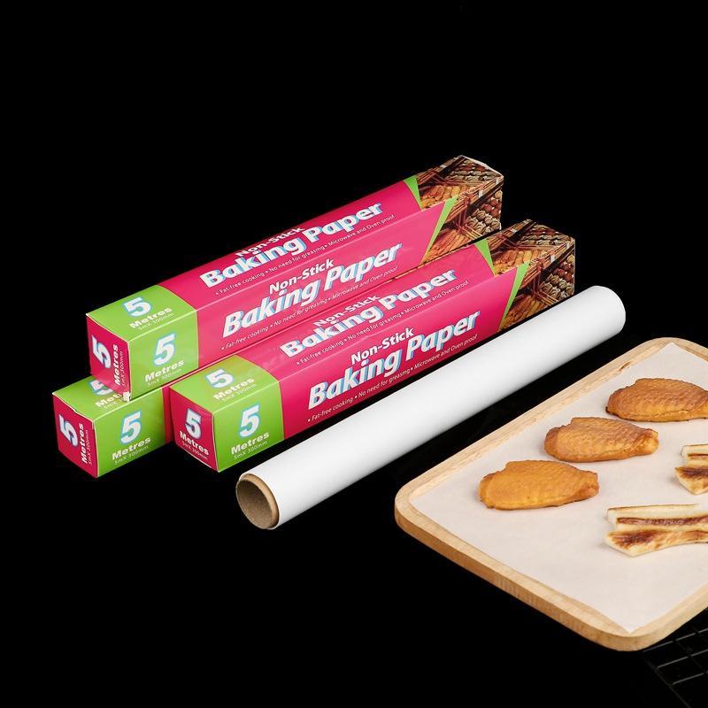 5 M / 10 M/20m/50m Cuisson Aspiration Double face Huile de silicone Haute température Papier huilé Papier de cuisson Papier de cuisson pour BBQ Four Micro-ondes
