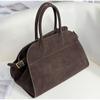 Brand 15 Inch Large Capacity Tote Bag For Women Top Grain Cowhide & Suede Briefcase, Leather Work Bag, Commuter Platinum Bag