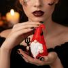 Spooky Statuette Red Robe Red Gnome Holding Trident White Beard Halloween Figurine PLA Handheld Skull Skull Miniature Party Host