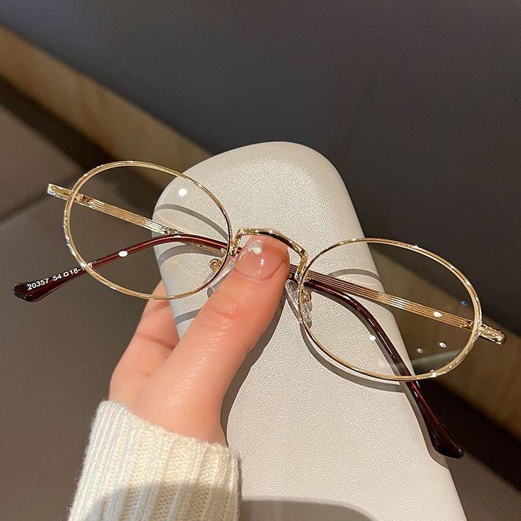 

Винтажная эллиптическая оправа очки для близорукости Y2K женские ретро трендовые маленькие овальные очки для близорукости очки с защитой от синего света от 0 до -4.0 1.5