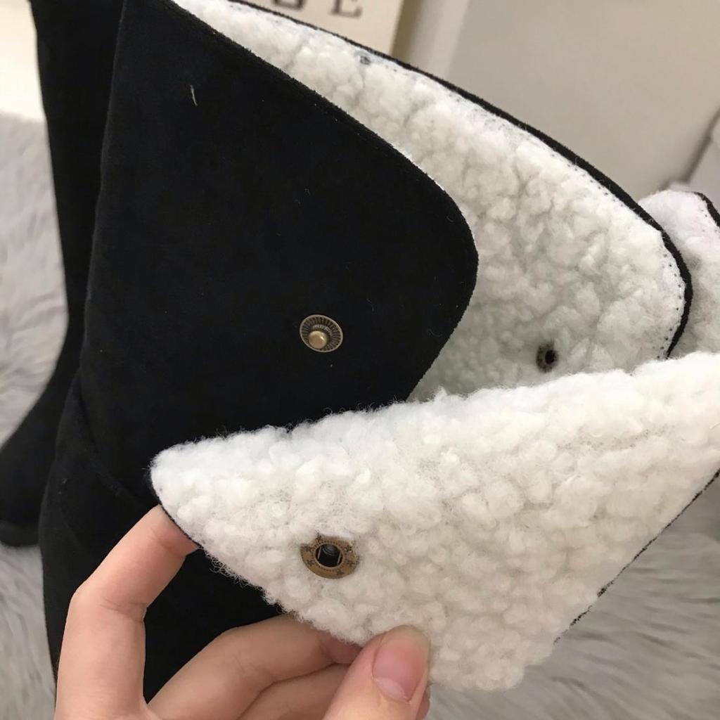 Women's Over-the-Knee High-Tube Cotton Boots with Fleece Lining and Thick Soles for Autumn and Winter