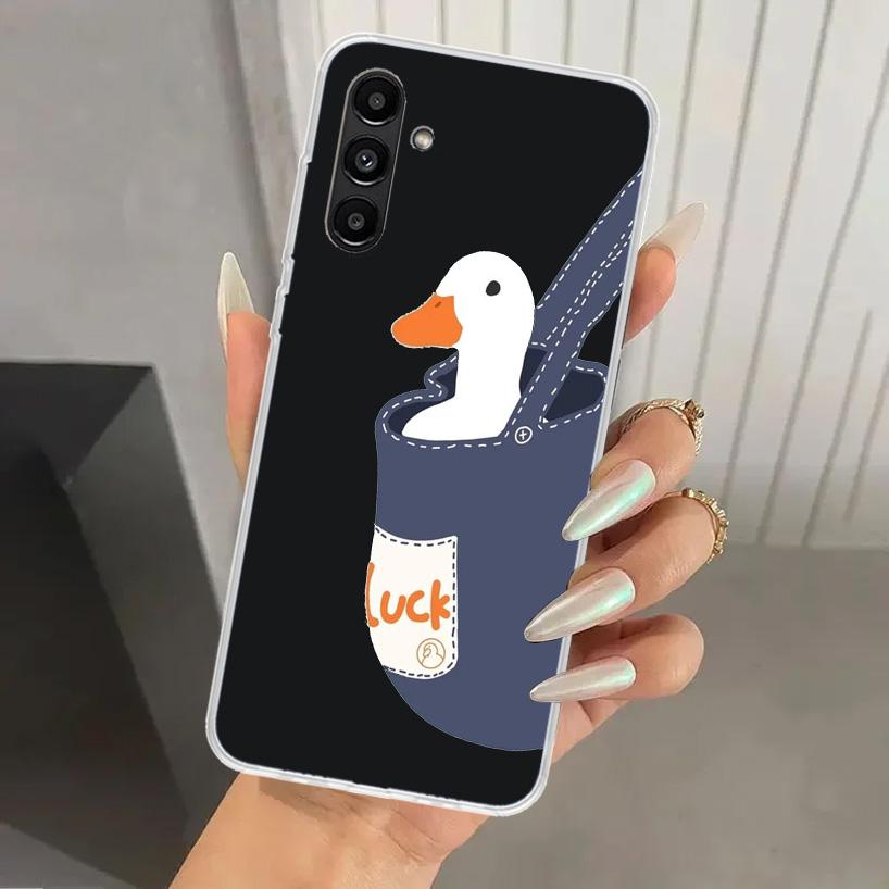 Cartoon Duck Goose Game Phone Case for Samsung Galaxy A17 A16 A37 A26 A36 A57 A56 A15 A25 A35 A55 A14 A24 A34 A54 A13 A23 A33 A5