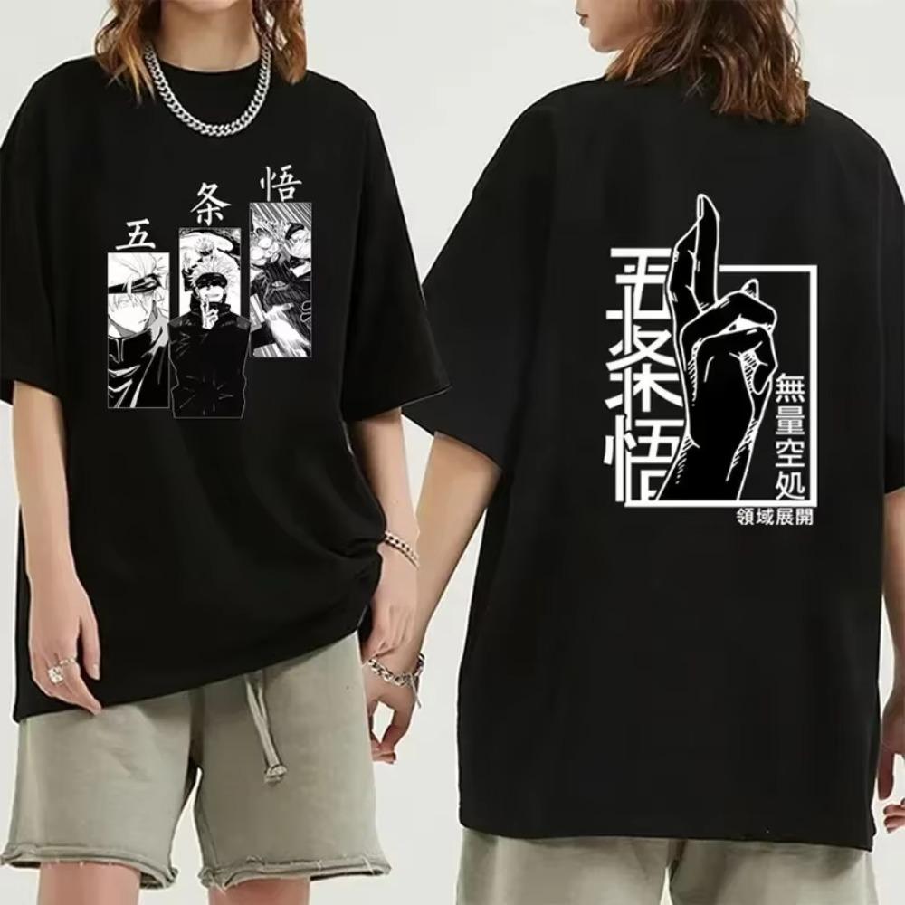 Funny Satoru Gojo Jujutsu Kaisen Tshirt Summer Men Oversized Short Sleeve Casual T Shirt Soft  Harajuku  Redtube
