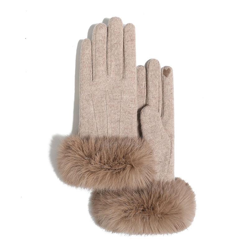 Winter Weibliche Warme Kaschmir Touchscreen Fäustlinge Doppel Dicken Plüsch Handgelenk Frauen Fahren Handschuhe