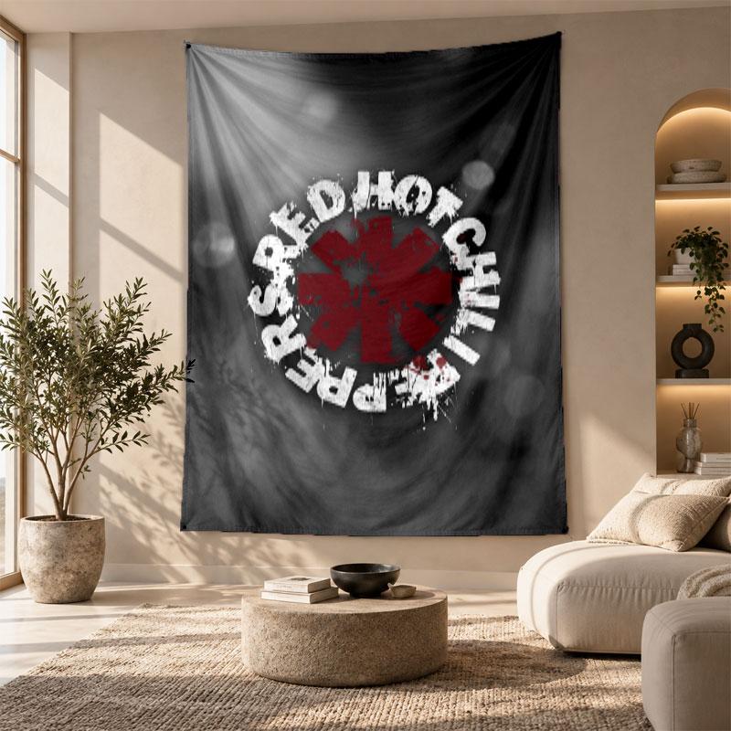 Arazzo Decorativo, Arte da Parete Stampata Red Hot Chili Peppers, Appeso a Parete Leggero per Sfondo della Camera da Letto