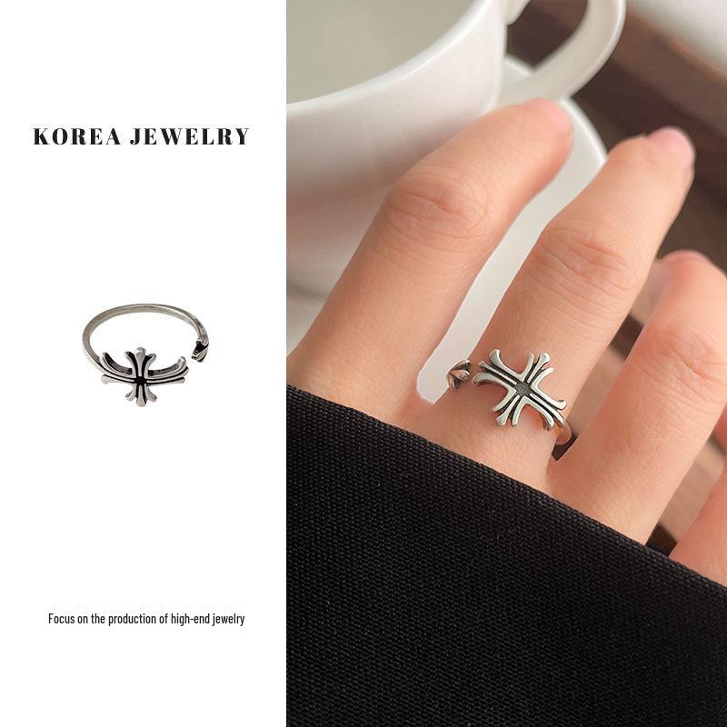 

Кольцо на мизинец в виде креста из тайского серебра Lan Zhi, не тускнеющее серебро 925 пробы, регулируемое кольцо для личности. Adjustable Open